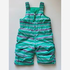 L.L.Bean cold buster bib print snow pants with grow cuffs. NWT! Size: 6-12 month